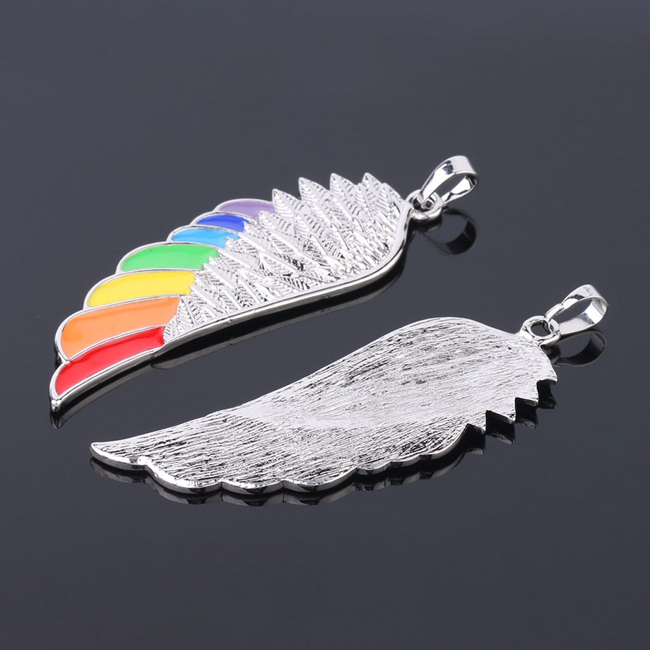 Necklace - Rainbow Angel Wing Necklace