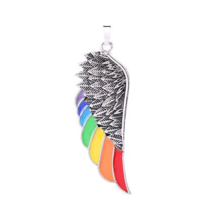 Necklace - Rainbow Angel Wing Necklace