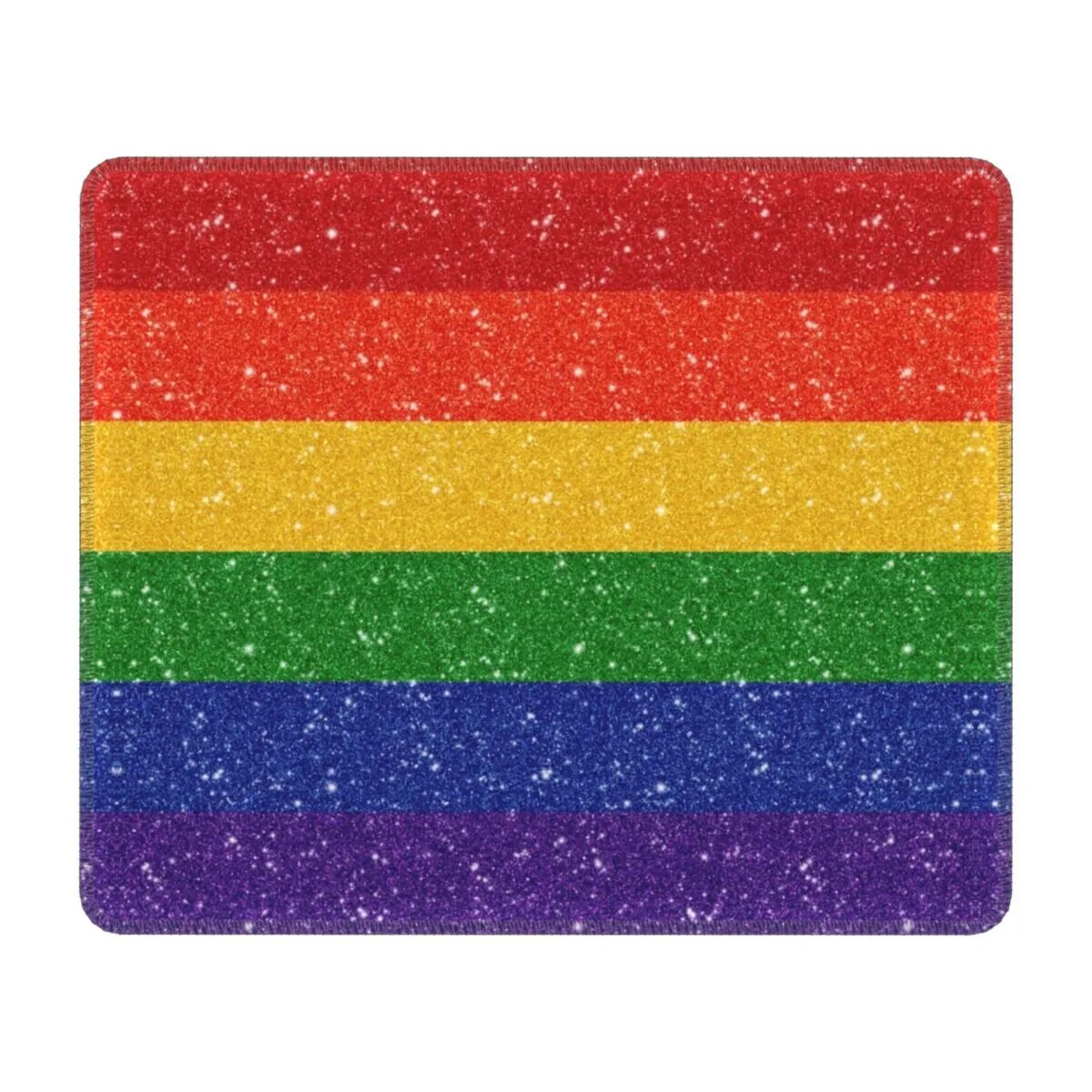 Mouse Pad - LGBTQIA+ Rainbow Glitter Pride Flag Mouse Pad