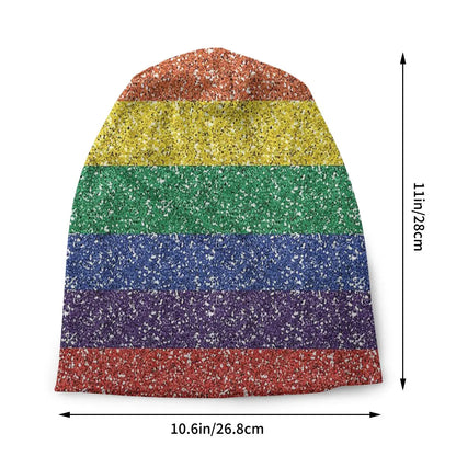 LGBTQIA+ Queer Rainbow Glitter Skullies Beanie Cap