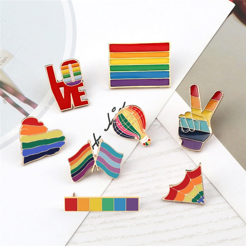 Enamel Pins - LGBTQIA+ Queer Pride Rainbow Pin Badges 