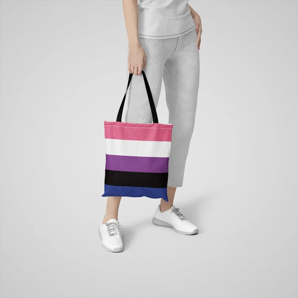 Tote Bags - LGBTQIA+ Queer Flag Shopper Tote Bags