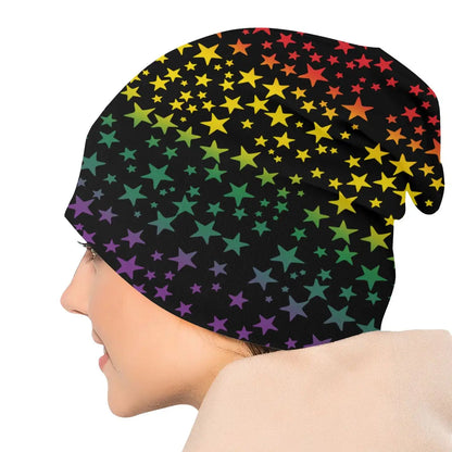 LGBTQIA+ Queer Pride Rainbow Stars Skullies Beanie Cap