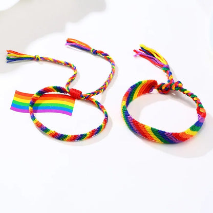 Bracelet - LGBTQIA+ Braided Rainbow Rope Bracelets