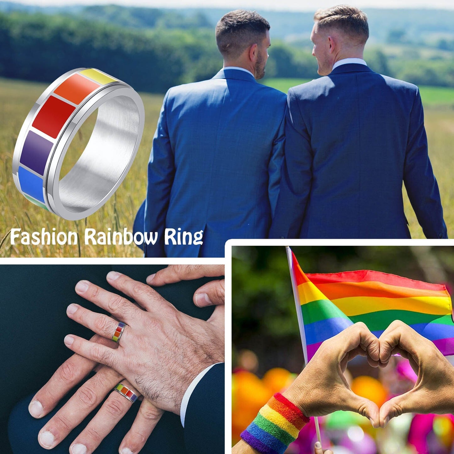 Ring - LGBTQIA+ Rainbow Spinner Band Ring