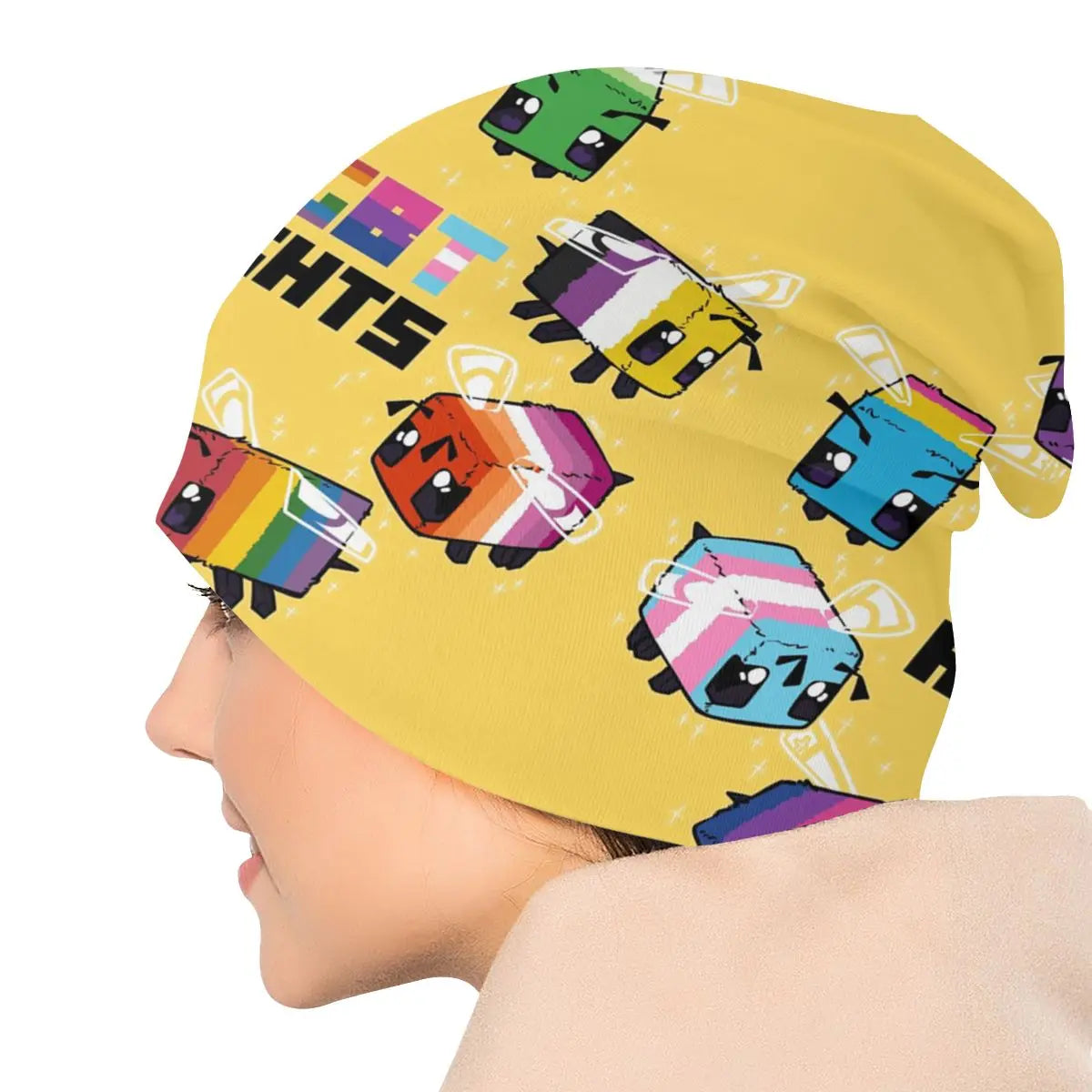 LGBTQIA+ Queer LGBT Rights Box Bees Skullies Beanie Cap