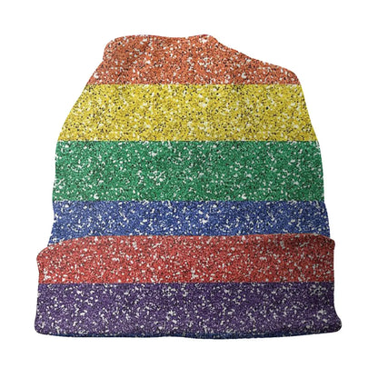 LGBTQIA+ Queer Rainbow Glitter Skullies Beanie Cap