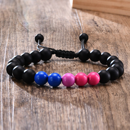 Bracelet - Bisexual Pride Bead Bracelet