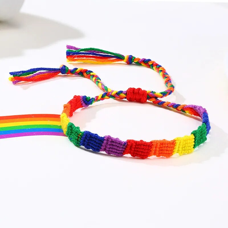 Bracelet - LGBTQIA+ Braided Rainbow Rope Bracelets