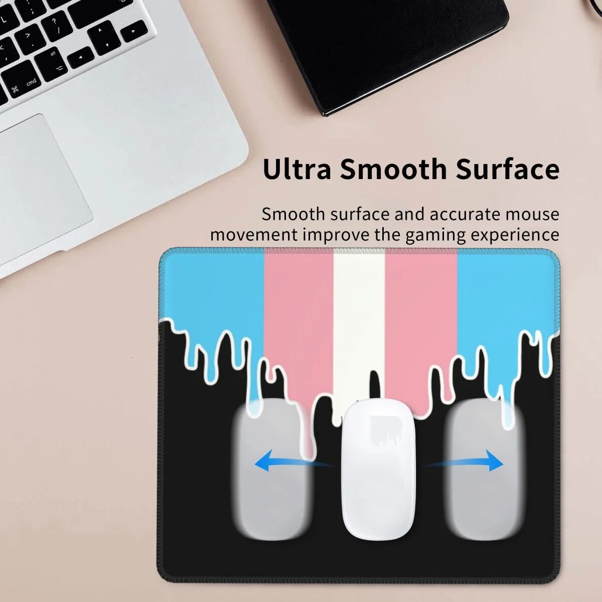 Mouse Pad - Trans Pride Flag Drip Mouse Pad