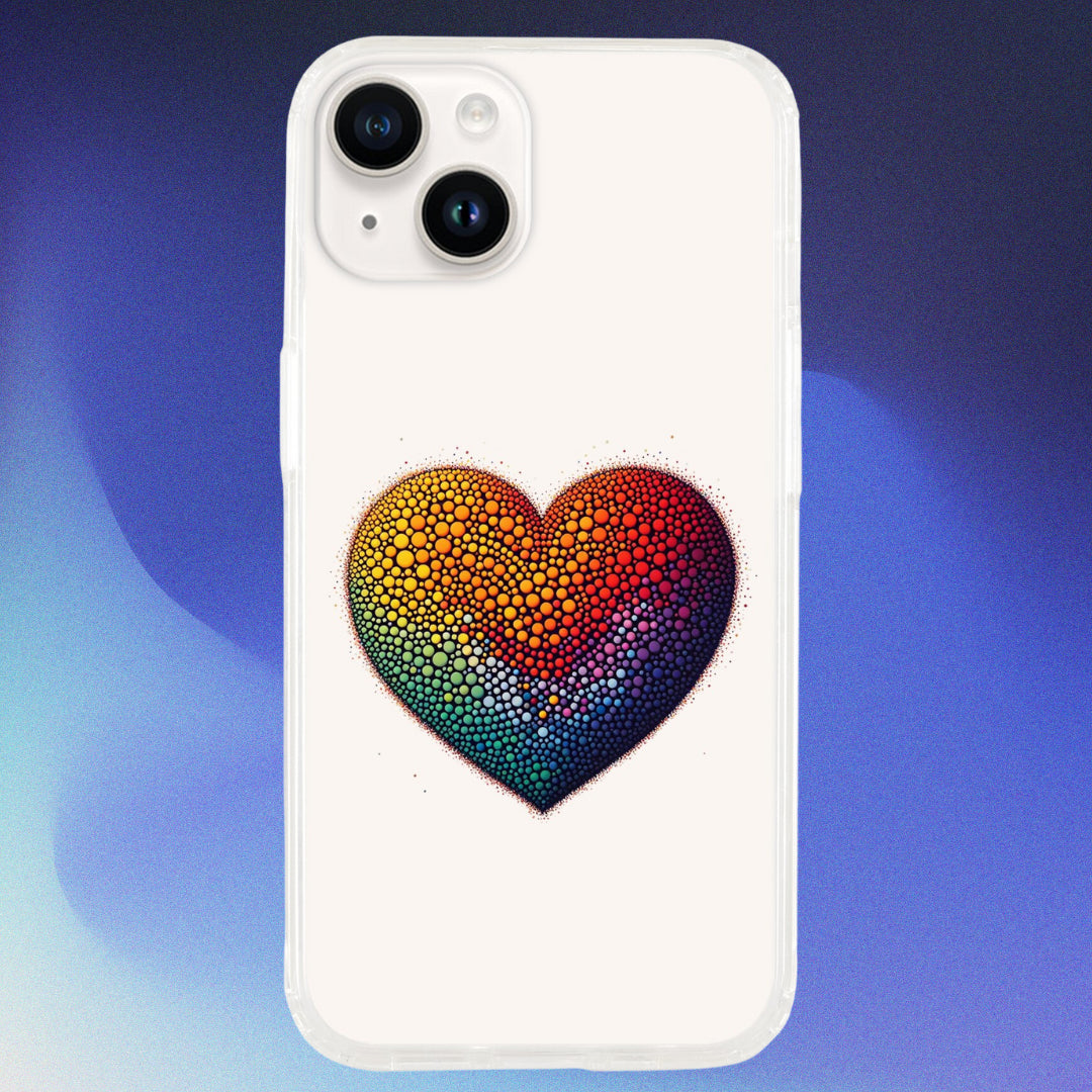 Mobile Phone Case - Heart Drops - IPhone Case - Samsung Case - Clear - Flexi - Bio - LGBTQIA+ Mobile Phone Cases