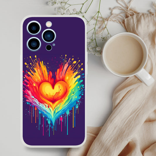 Mobile Phone Case - Heart Drop Pride Flexi Phone Case - LGBTQIA+ Queer