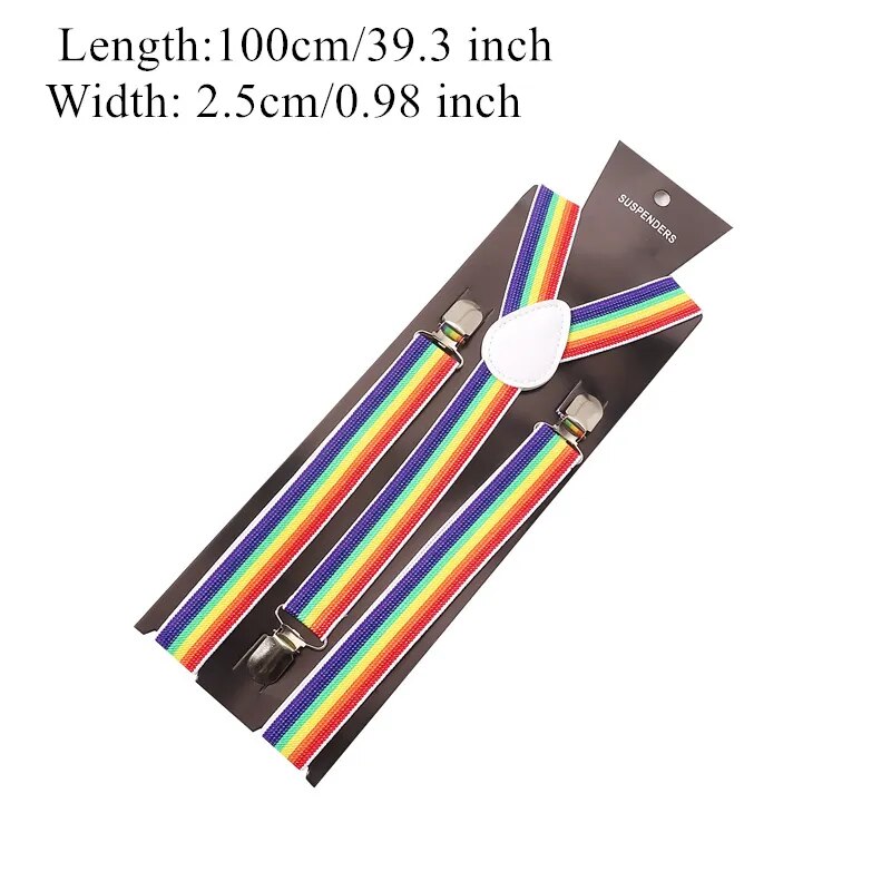 Suspenders - LGBTQIA+ Queer Clip-on Rainbow Pride Suspenders