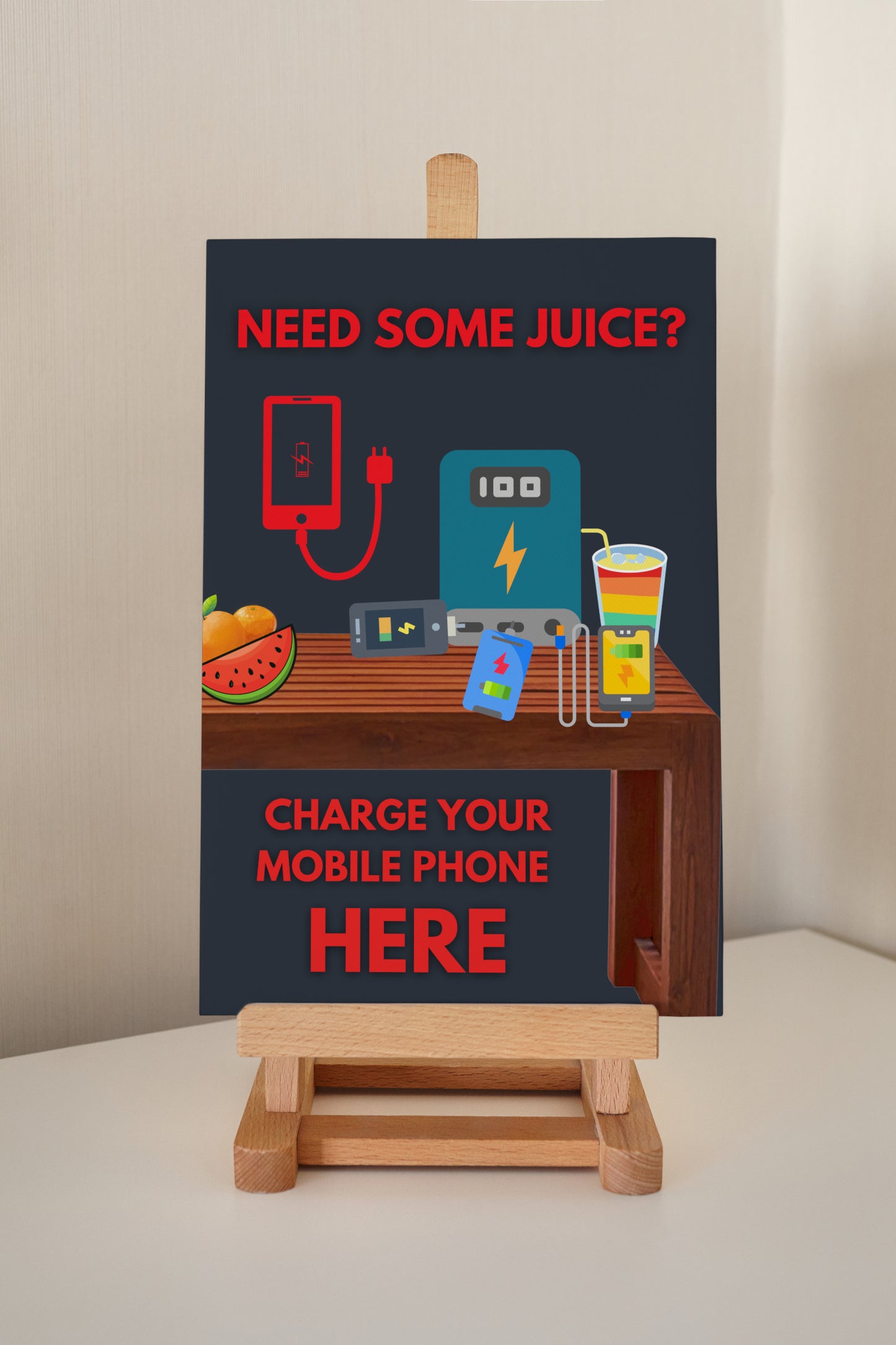 Wedding Posters - Need Some Juice? - Foam Charging Station Sign