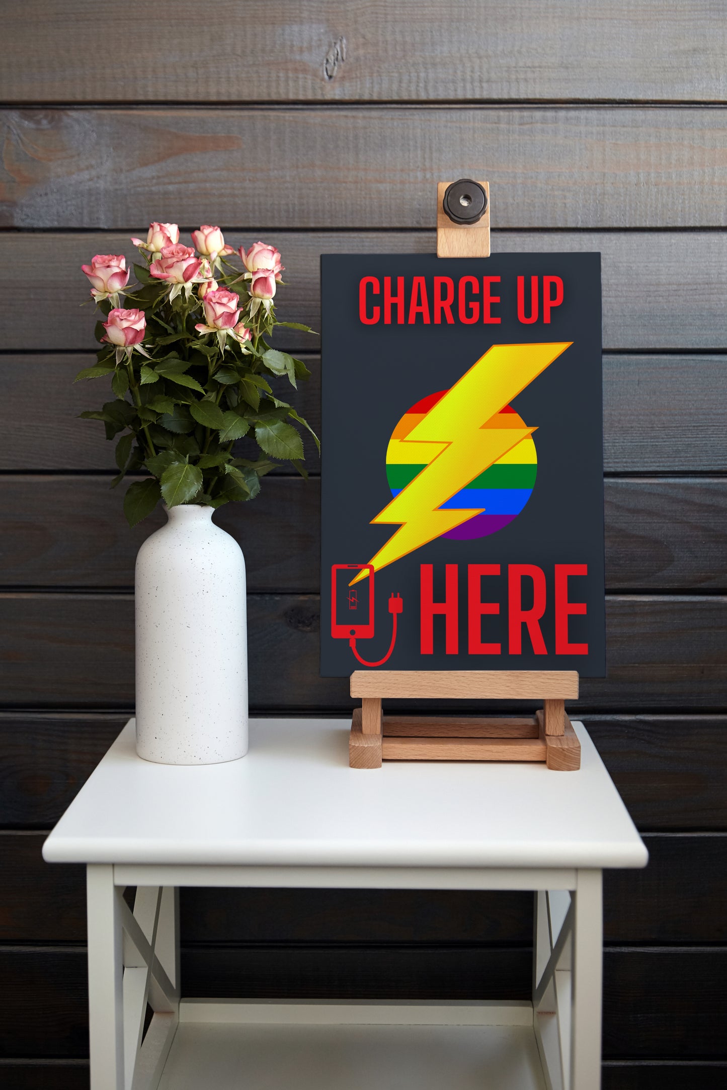 Wedding Posters - Charge Up Here - Foam Charging Station Sign