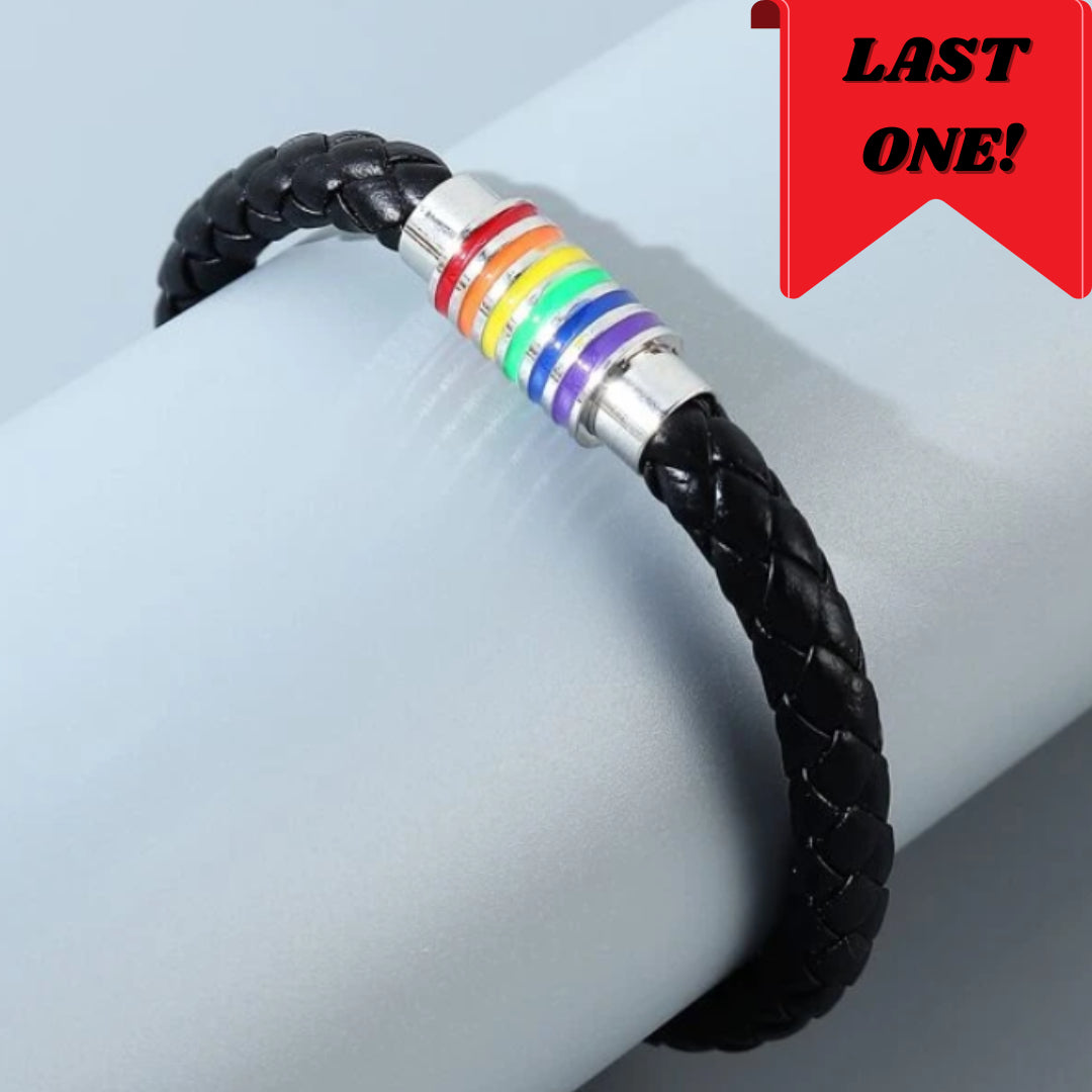 Bracelet - LGBTQIA+ Queer Braided Leather Magnetic Bracelet