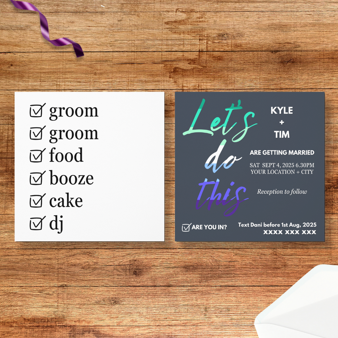 LGBTQIA+ Queer Let's Do This - Wedding Invitations