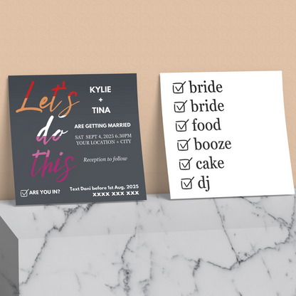 LGBTQIA+ Queer Let's Do This - Wedding Invitations