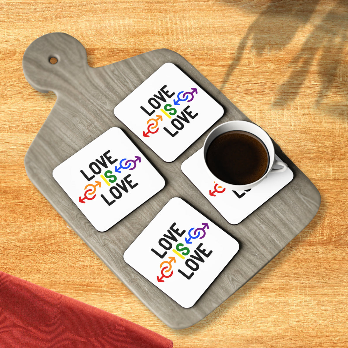 Coasters - Love Is Love Male Coaster Set