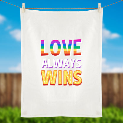 Tea Towel - Love Always Wins - LGBTQIA+ Queers In The Kitchen Tipsy Tea Towels