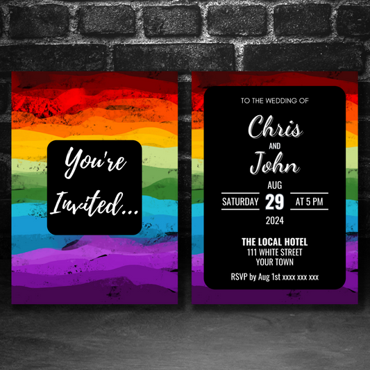 LGBTQIA+ Queer Pride Grunge - Wedding Invitations