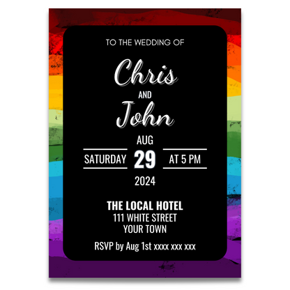 LGBTQIA+ Queer Pride Grunge - Wedding Invitations