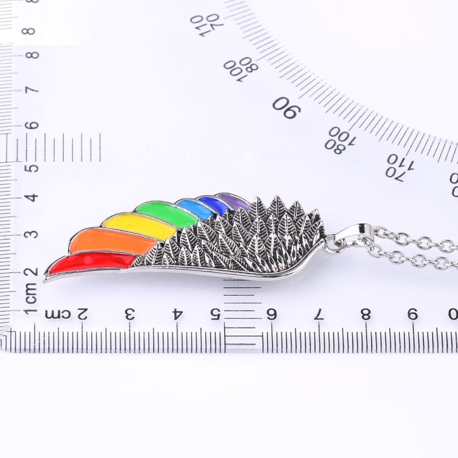 Necklace - Rainbow Angel Wing Necklace