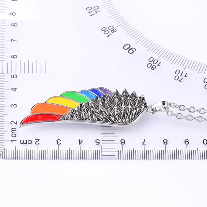 Necklace - Rainbow Angel Wing Necklace