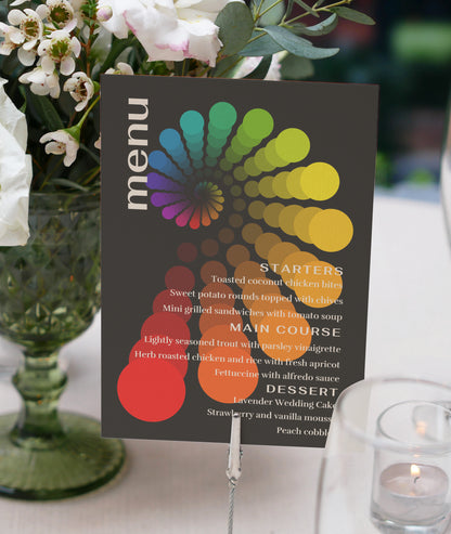 Wedding Menu - Pride Spiral Menu Cards With I Spy