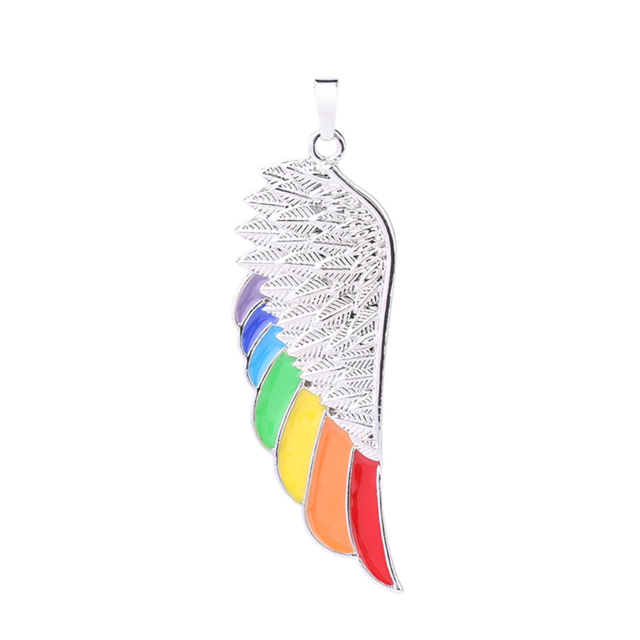 Necklace - Rainbow Angel Wing Necklace