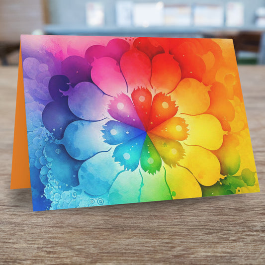 Blank Greeting Card - Water Petals - LGBTQIA+ Queer Pride Blank Greeting Card