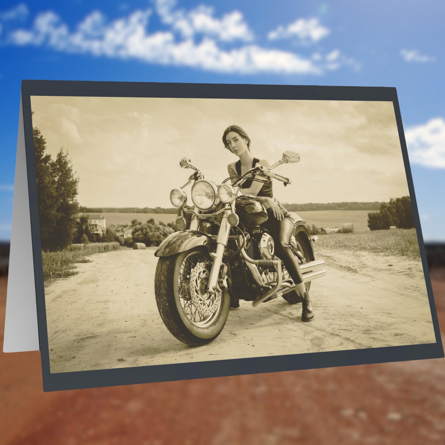 Blank Greeting Card - Rural Rider - LGBTQIA+ Queer Pride Blank Greeting Card