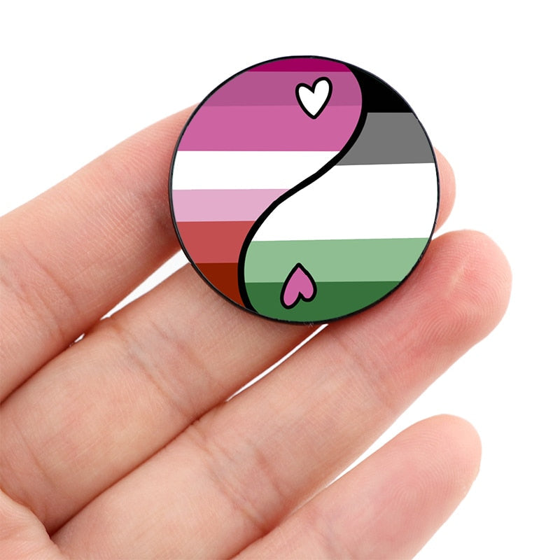 Enamel Pins - LGBTQIA+ Queer Pride Yin Yang Pin Badges 