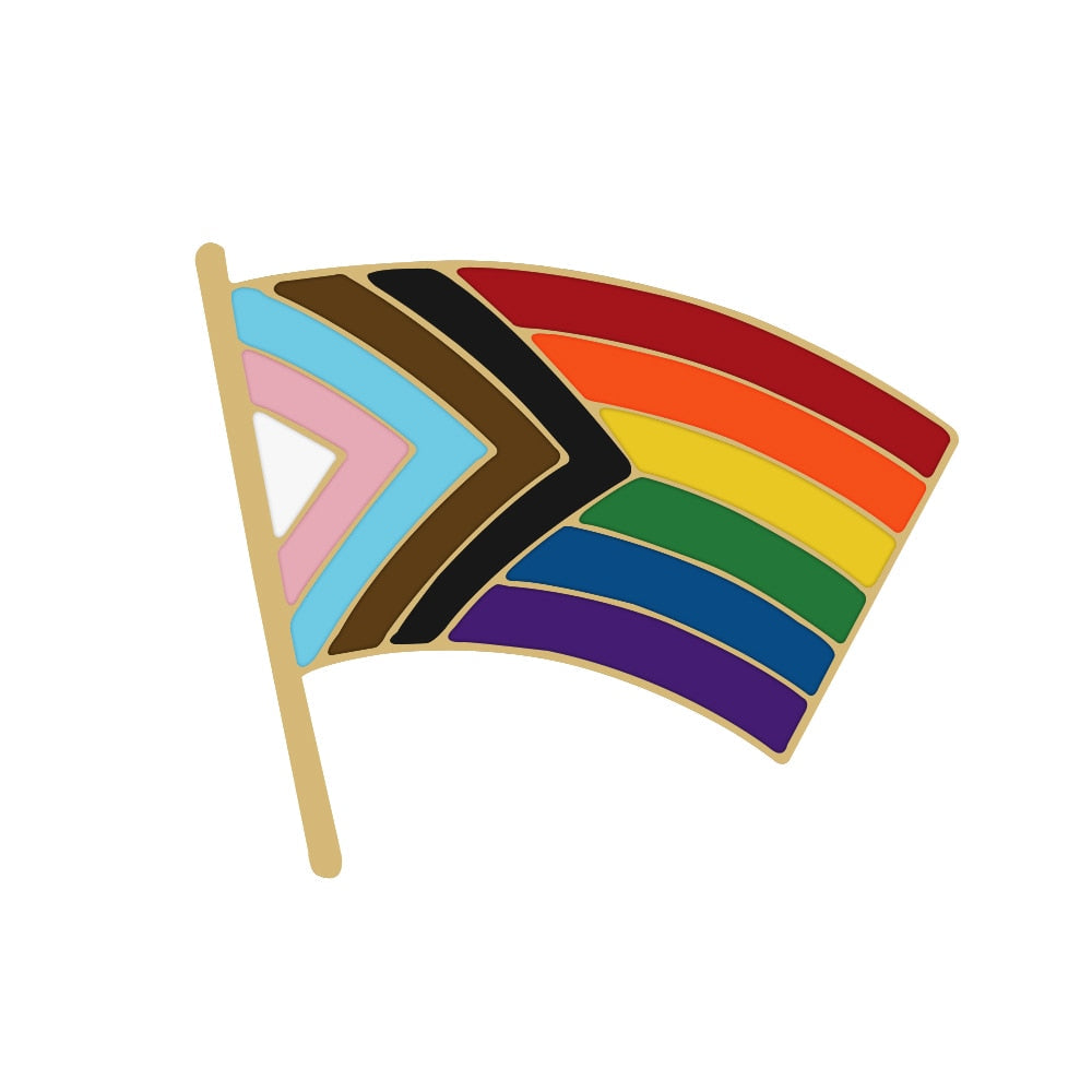 Enamel Pins - LGBTQIA+ Queer Inclusive Progress Pride Pin Badges 