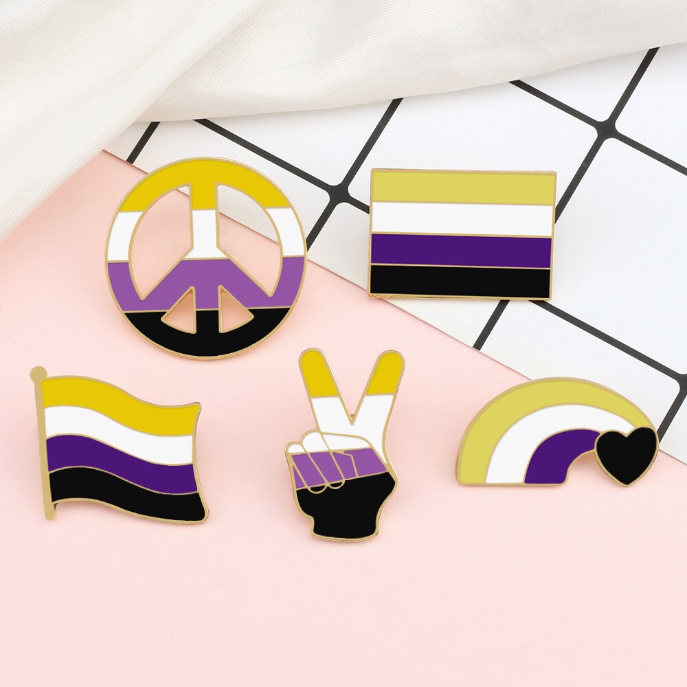 Enamel Pins - LGBTQIA+ Queer Pride Non-Binary Pin Badges 