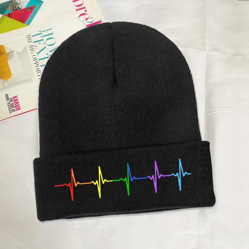 LGBTQIA+ Queer Rainbow Pulse Beanie