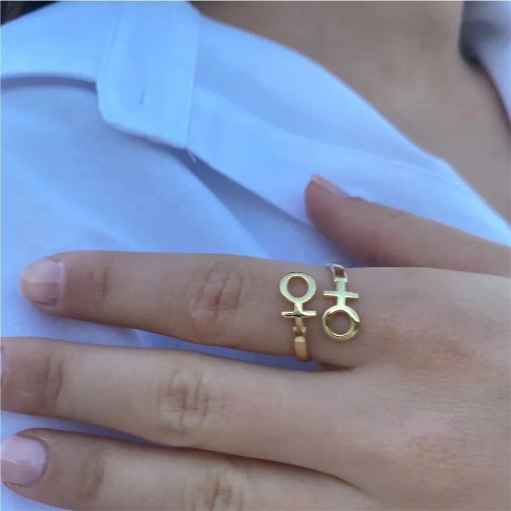 Ring - LGBTQIA+ Minimalist Double Venus Symbol Ring