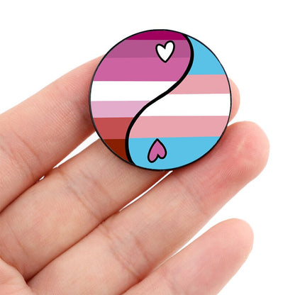 Enamel Pins - LGBTQIA+ Queer Pride Yin Yang Pin Badges 