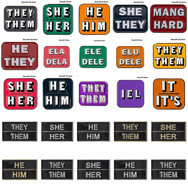 Badges - LGBTQIA+ Queer Basic Pronoun Badges