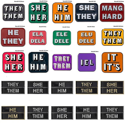 Badges - LGBTQIA+ Queer Basic Pronoun Badges