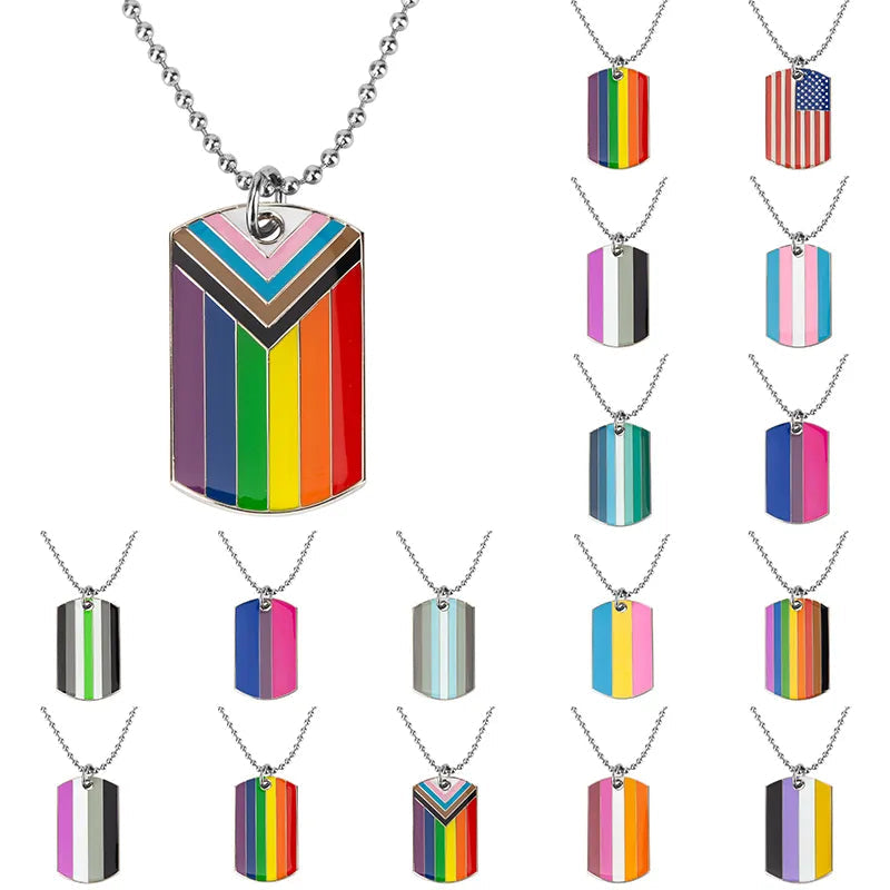 Necklace - LGBTQIA+ Queer Dog Tag Necklace - 16 To Choose From!