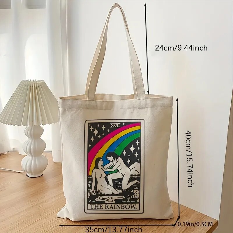 Tote Bags - The Sapphic Rainbow Tarot Tote Bag