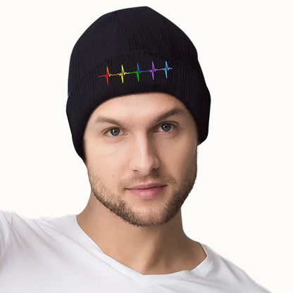 LGBTQIA+ Queer Rainbow Pulse Beanie