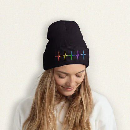 LGBTQIA+ Queer Rainbow Pulse Beanie