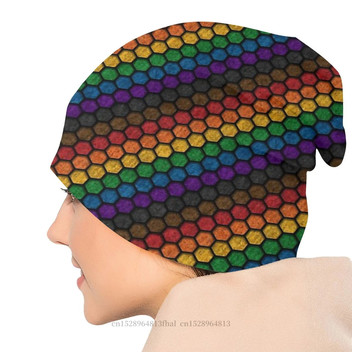 LGBTQIA+ Queer Pride Hexagon Skullies Beanie Cap