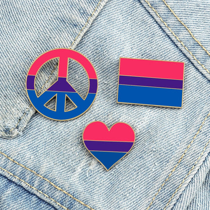 Enamel Pins - LGBTQIA+ Queer Pride Bisexual Pin Badges 