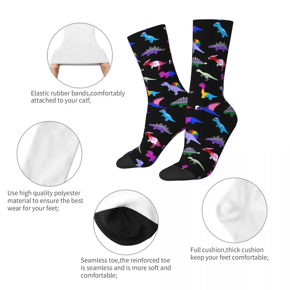 Socks - LGBTQIA+ Queer Dinosaur Socks