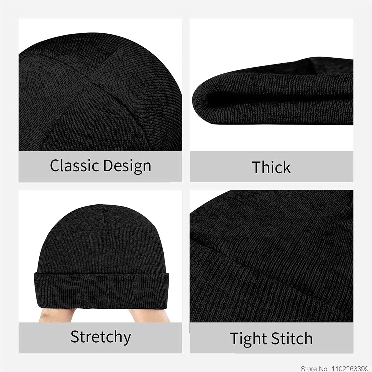 LGBTQIA+ Queer Pronouns Black & White Knitted Beanie