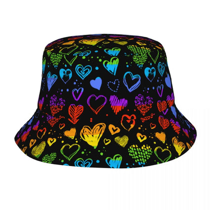 Hats - Neon Hearts Bucket Hat