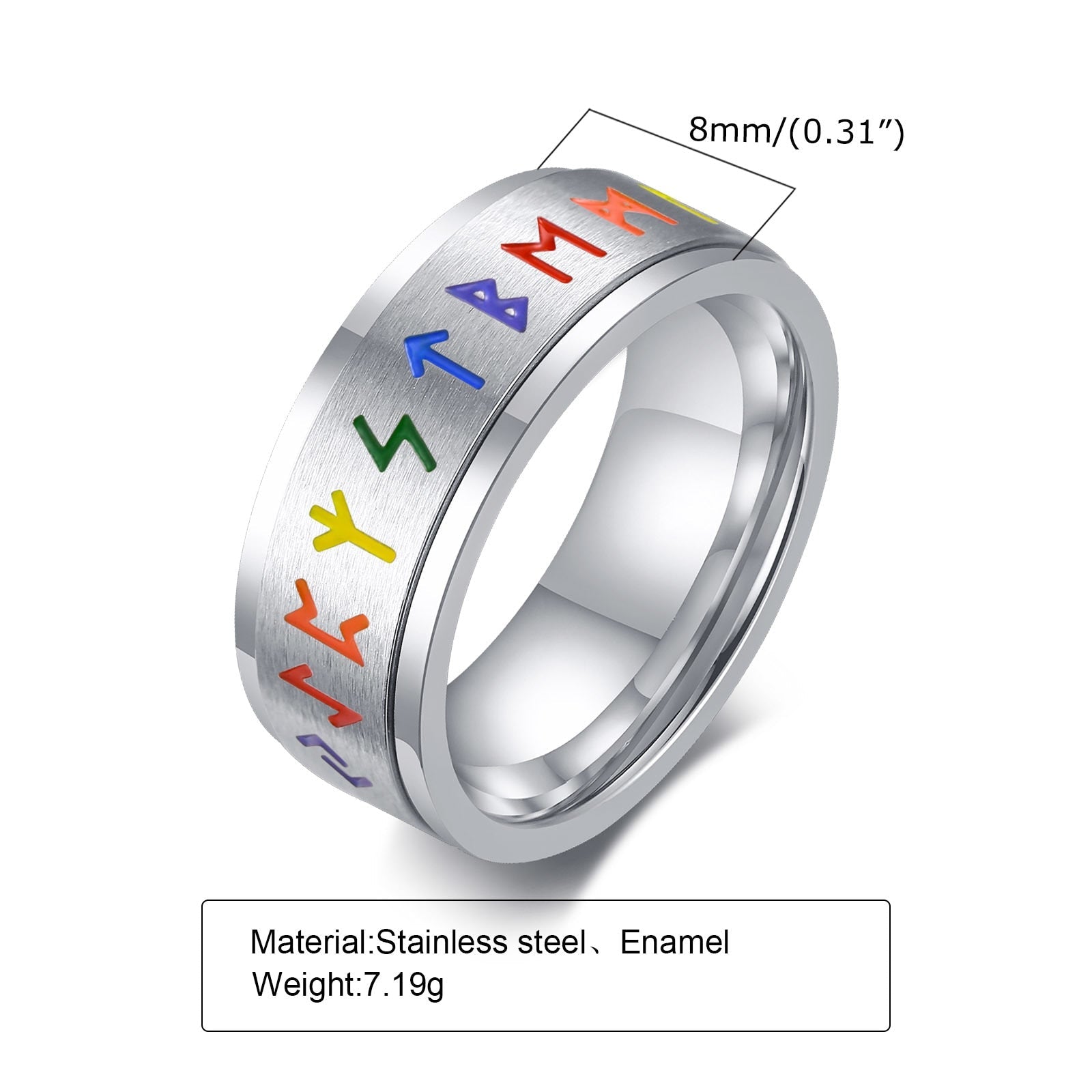 Ring - Rainbow Rune Rotatable Ring